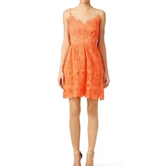 Trina Turk Lace Alcott Dress in Orange Size 6‎ - Picture 1 of 11